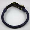 burgundy/jacaranda braid over a rolled collar