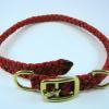 red with reflective tracer round braid collar